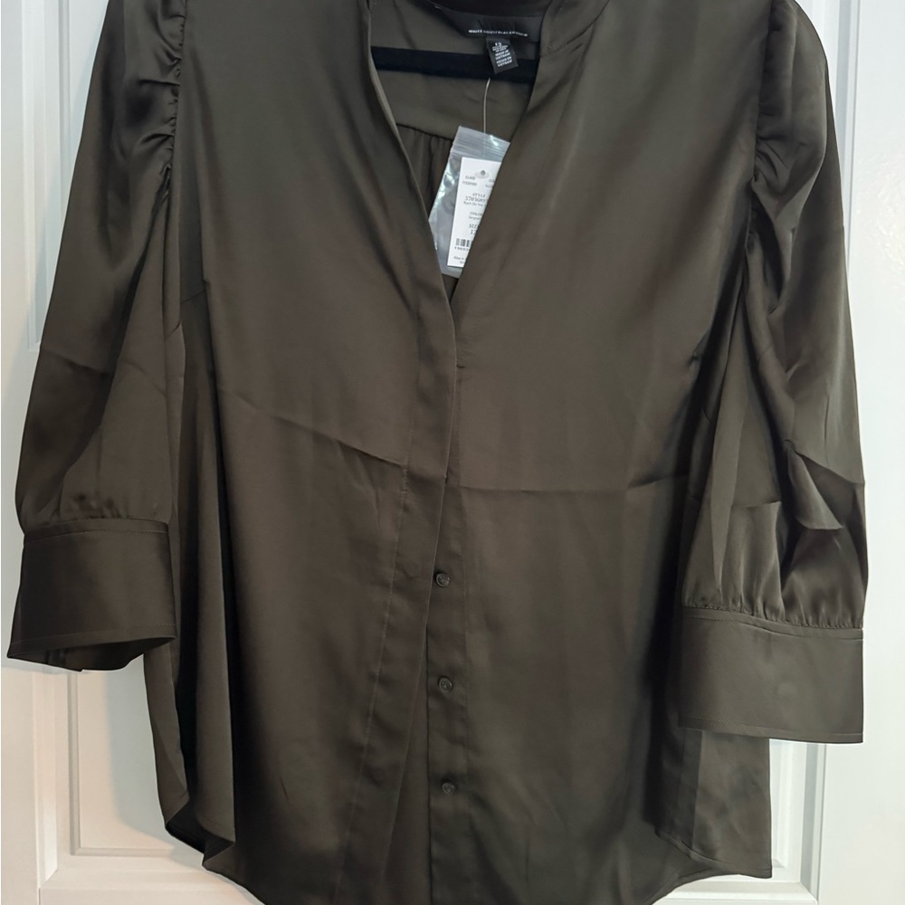 White House Black Market Black Blouse